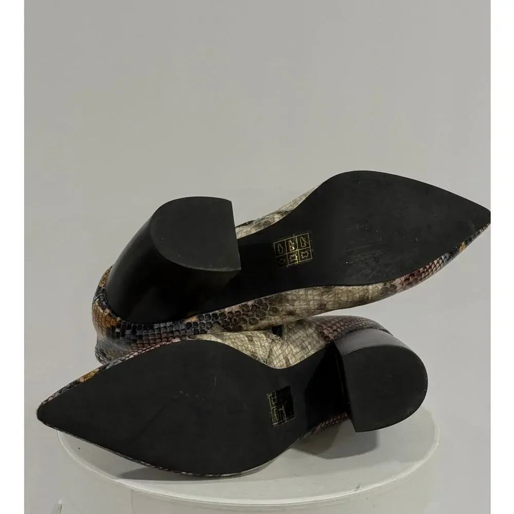 Jeffrey Campbell Kiani Snake Print Western Pointed Toe Sculptural Heel Booties 7 - Picture 5 of 9